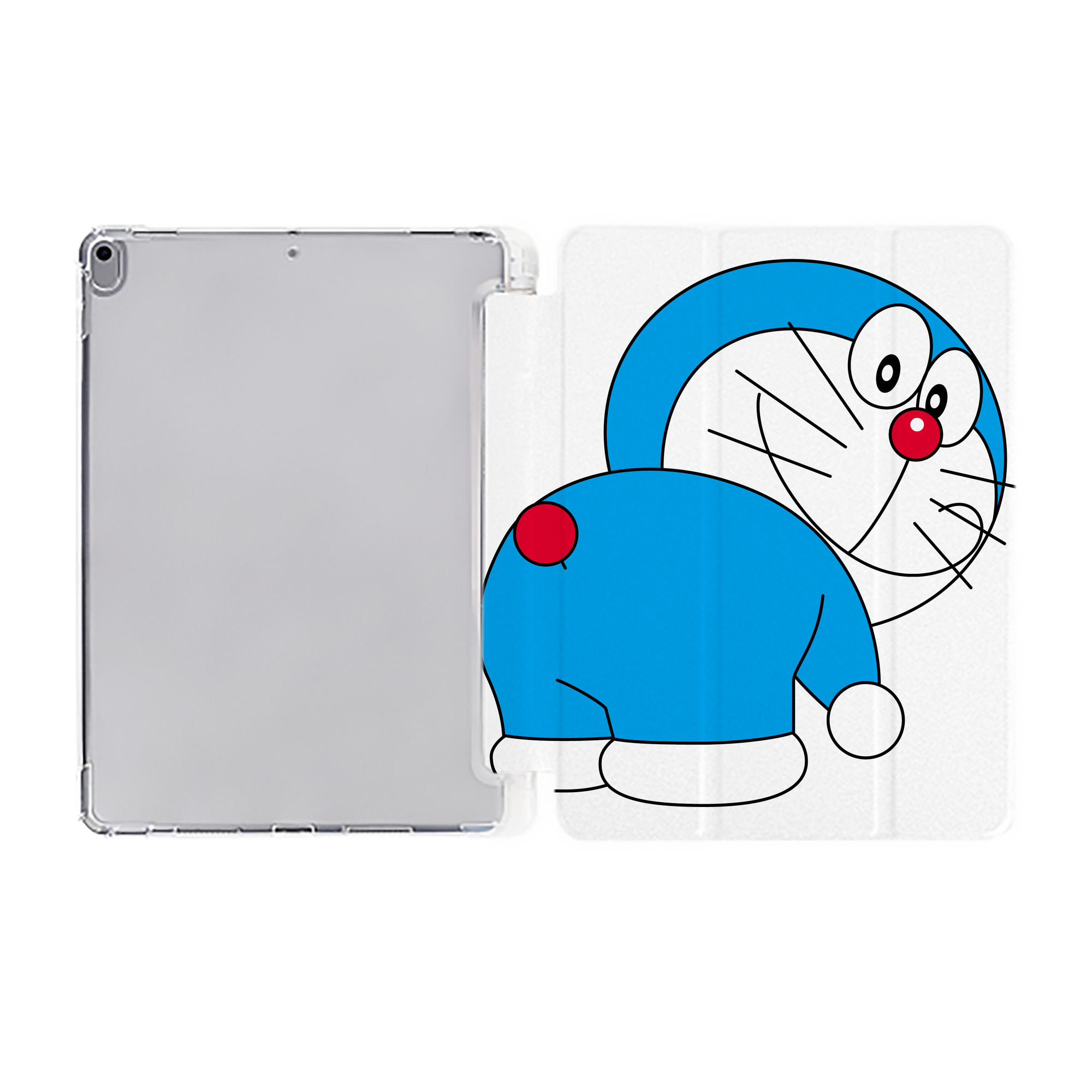 （画像用） ドラえもん Doraemon IPad ケース ペン収納付き 三つ折りスタンド PUレザー×シリコン 対応機種9.5/10.5/10.9インチ